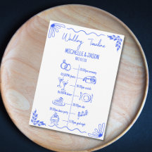 Hand getrokken eigenzinnige bruiloft reisschema