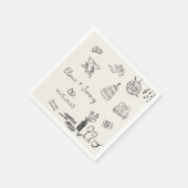 Hand getrokken eigenzinnige bruiloft servetten (Hoek)