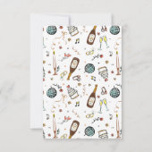 Hand getrokken eigenzinnige Funky Wedding RSVP Kaa Kaartje (Achterkant)