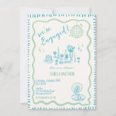 Hand getrokken eigenzinnige golvende verlovingsfee kaart (Voorkant)