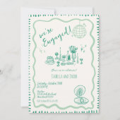 Hand getrokken eigenzinnige golvende verlovingsfee kaart (Voorkant)