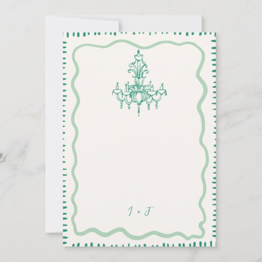 Hand getrokken eigenzinnige golvende verlovingsfee kaart (Achterkant)