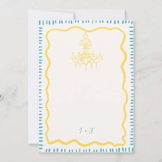 Hand getrokken eigenzinnige golvende verlovingsfee kaart (Achterkant)