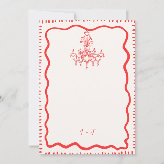 Hand getrokken eigenzinnige golvende verlovingsfee kaart (Achterkant)