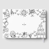 Hand getrokken eigenzinnige grillige bruiloft gastenboek (Achterkant)