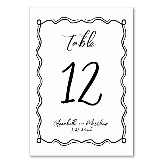 Hand getrokken eigenzinnige grillige bruiloft kaart (Achterkant)