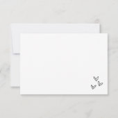 Hand getrokken eigenzinnige grillige bruiloft RSVP kaartje (Achterkant)