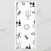 Hand getrokken eigenzinnige handgeschreven bruilof menu (Achterkant)