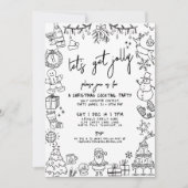 Hand getrokken eigenzinnige kerst cocktail party kaart (Voorkant)