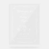 Hand getrokken eigenzinnige leuke bruiloft acryl w acryl bord (Voorkant)