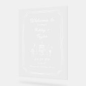 Hand getrokken eigenzinnige leuke bruiloft acryl w acryl bord (Hoek)