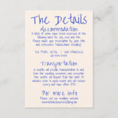 Hand getrokken eigenzinnige moderne funky bruiloft informatiekaartje (Voorkant)