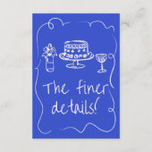 Hand getrokken eigenzinnige moderne funky bruiloft informatiekaartje (Achterkant)