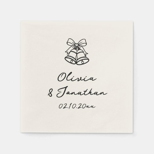 Hand getrokken eigenzinnige oude geld bruiloft servet (Voorkant)