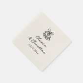 Hand getrokken eigenzinnige oude geld bruiloft servet (Hoek)