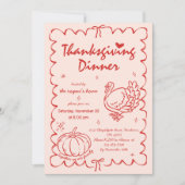 Hand getrokken eigenzinnige pompoen Turkije Thanks Kaart (Voorkant)