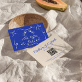 Hand getrokken eigenzinnige QR-code moderne unieke RSVP Kaartje