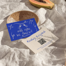 Hand getrokken eigenzinnige QR-code moderne unieke RSVP Kaartje