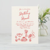 Hand getrokken eigenzinnige unieke foto Verjaardag Kaart (Staand voorkant)