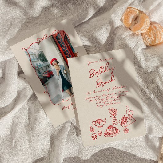 Hand getrokken eigenzinnige unieke foto Verjaardag Kaart