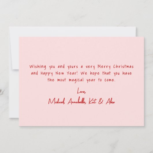 Hand getrokken eigenzinnige vrolijke kerst feestdagenkaart (Achterkant)