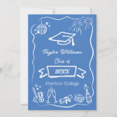 Hand getrokken eigenzinnige Whimsy Doodles Graduat Kaart (Achterkant)