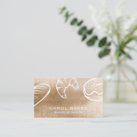 Hand getrokken Elegant Bakery Visitekaartje (Staand voorkant)
