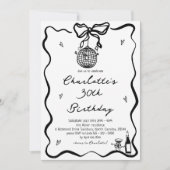 Hand getrokken Elegante discobal 30e verjaardag Kaart (Voorkant)