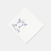 Hand getrokken Elegante Moderne Cocktail Bruiloft Servet (Hoek)