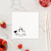 Hand getrokken Elegante Moderne Cocktail Bruiloft Servet (Insitu)