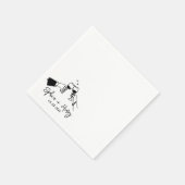 Hand getrokken Elegante Moderne Cocktail Bruiloft Servet (Hoek)