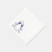 Hand getrokken Elegante Moderne Cocktail Bruiloft Servet (Hoek)