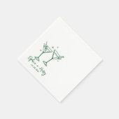 Hand getrokken Elegante Moderne Cocktail Bruiloft Servet (Hoek)