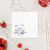 Hand getrokken Elegante Moderne Cocktail Trouwserv Servet (Insitu)