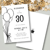 Hand getrokken elke leeftijd Verjaardag ballon Min Kaart