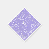 Hand getrokken elke leeftijd verjaardagsfeest ball servet (Hoek)