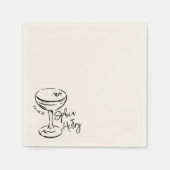 Hand getrokken Espresso Martini, Bar Cocktail brui Servet (Voorkant)