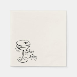 Hand getrokken Espresso Martini, Bar Cocktail brui Servet