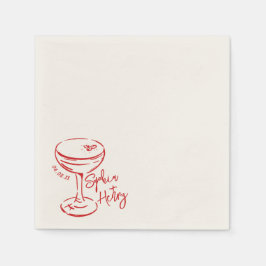 Hand getrokken Espresso Martini, Bar Cocktail brui Servet