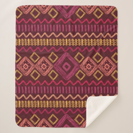 Hand getrokken etnische patroon: abstract naadloos sherpa deken (Voorkant)