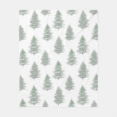 Hand getrokken Evergreen Tree Patroon Fleece Deken (Voorkant)