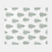 Hand getrokken Evergreen Tree Patroon Fleece Deken (Voorkant (Horizontaal))