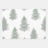 Hand getrokken Evergreen Tree Patroon Inpakpapier Vel (Voorkant 2)