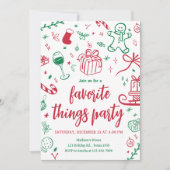 Hand getrokken favoriete dingen Gift Christmas Par Kaart (Voorkant)