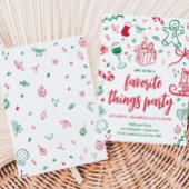 Hand getrokken favoriete dingen Gift Christmas Par Kaart