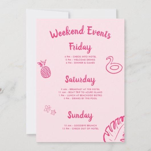 Hand getrokken Final Flamingle Bachelorette Kaart (Achterkant)