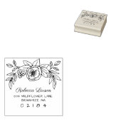 Hand getrokken Floral Arrangement retouradres Rubberstempel (Gestempeld)