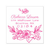 Hand getrokken Floral Arrangement retouradres Zelfinktende Stempel (Design)