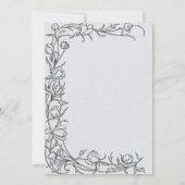 Hand getrokken Floral Botanical Save The Date Grey Kaart (Achterkant)