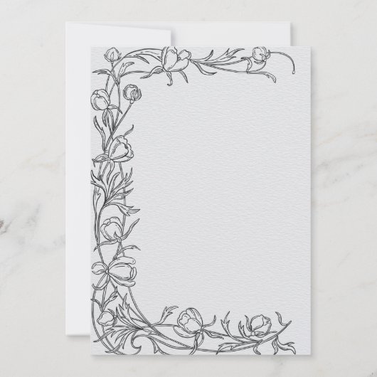 Hand getrokken Floral Botanical Save The Date Grey Kaart (Achterkant)